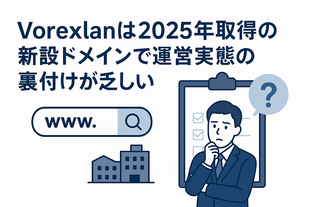 Vorexlanは2025年取得の新設ドメインで運営実態の裏付けが乏しい