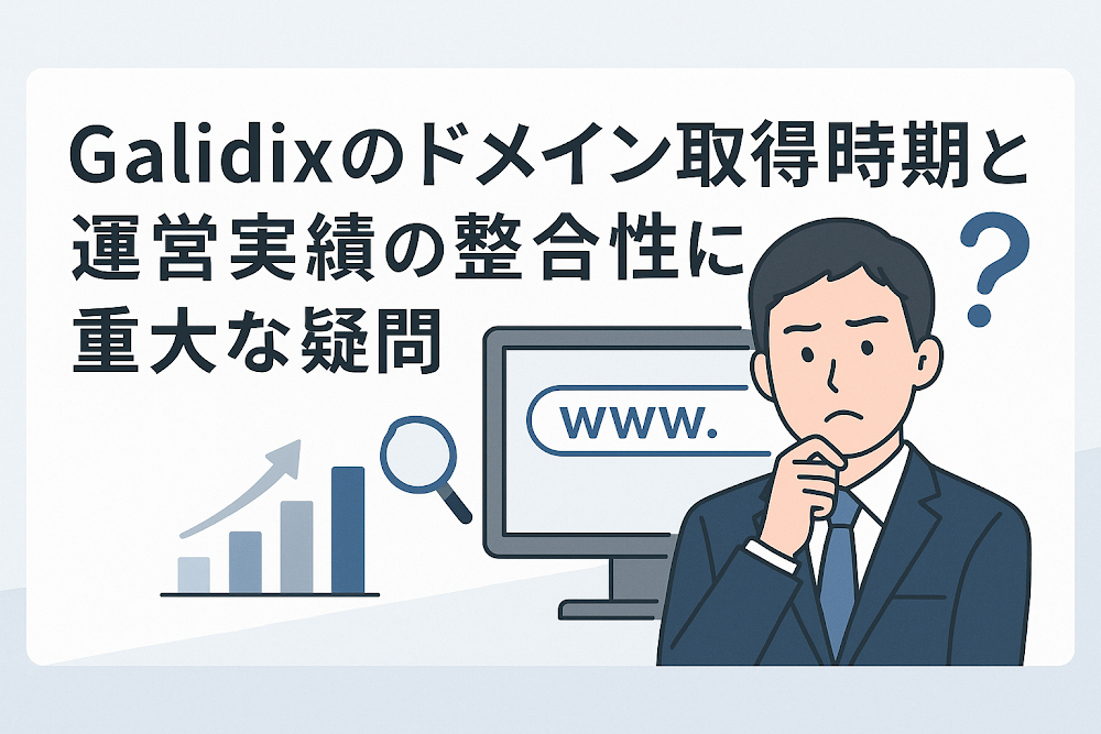 Galidixのドメイン取得時期と運営実績の整合性に重大な疑問