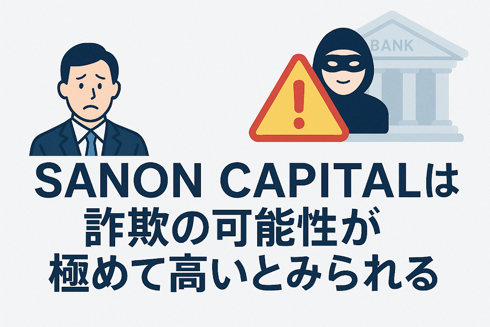 SANON CAPITALは詐欺の可能性が極めて高いとみられる