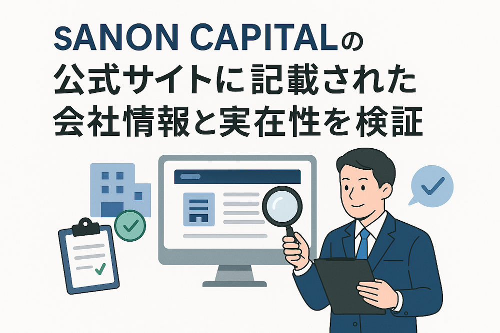SANON CAPITALの公式サイトに記載された会社情報と実在性を検証