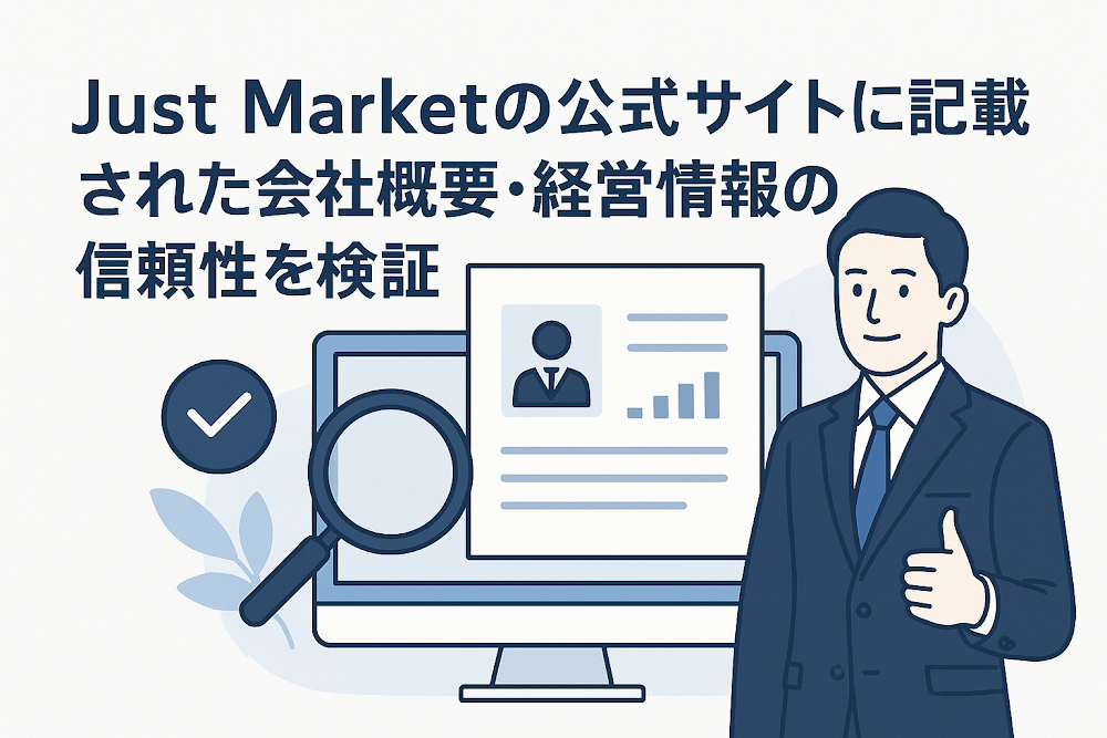 Just Marketの公式サイトに記載された会社概要・経営情報の信頼性を検証