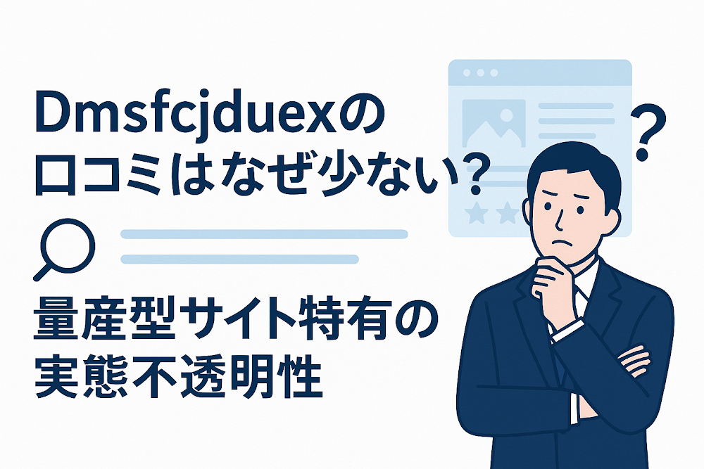 Dmsfcjduexの口コミはなぜ少ない？量産型サイト特有の実態不透明性