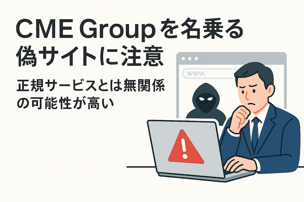 CME Groupを名乗る偽サイトに注意 正規サービスとは無関係の可能性が高い