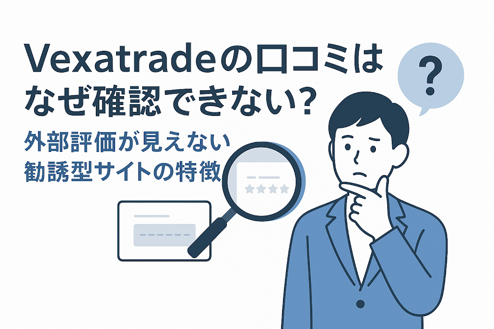 Vexatradeの口コミはなぜ確認できない?外部評価が見えない勧誘型サイトの特徴