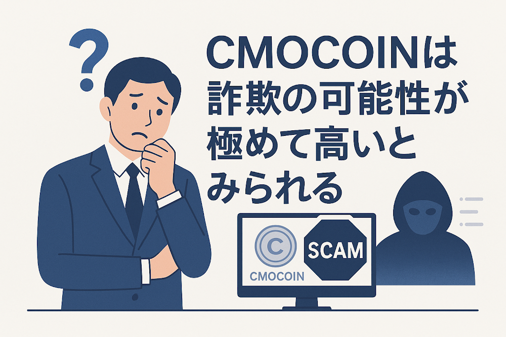 CMOCOINは詐欺の可能性が極めて高いとみられる