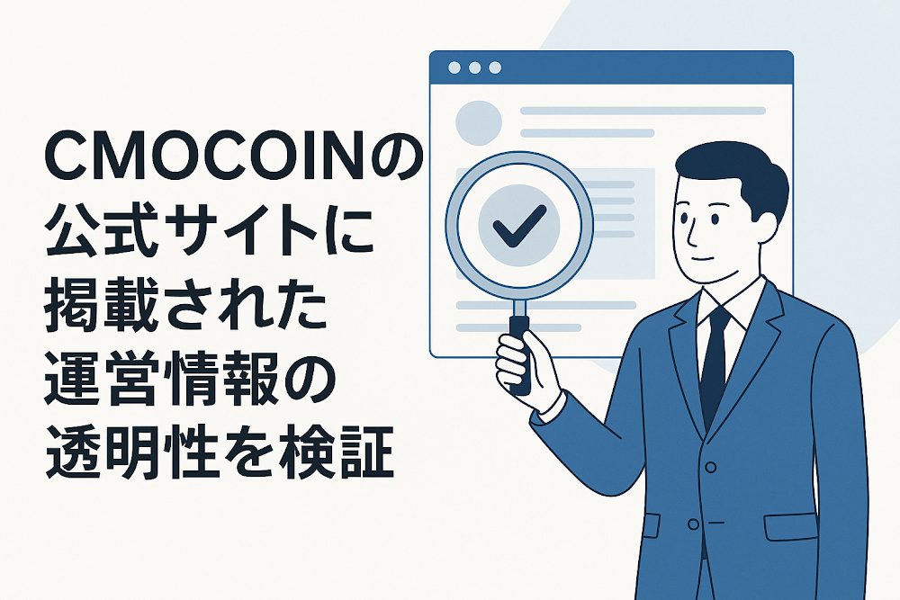 CMOCOINの公式サイトに掲載された運営情報の透明性を検証