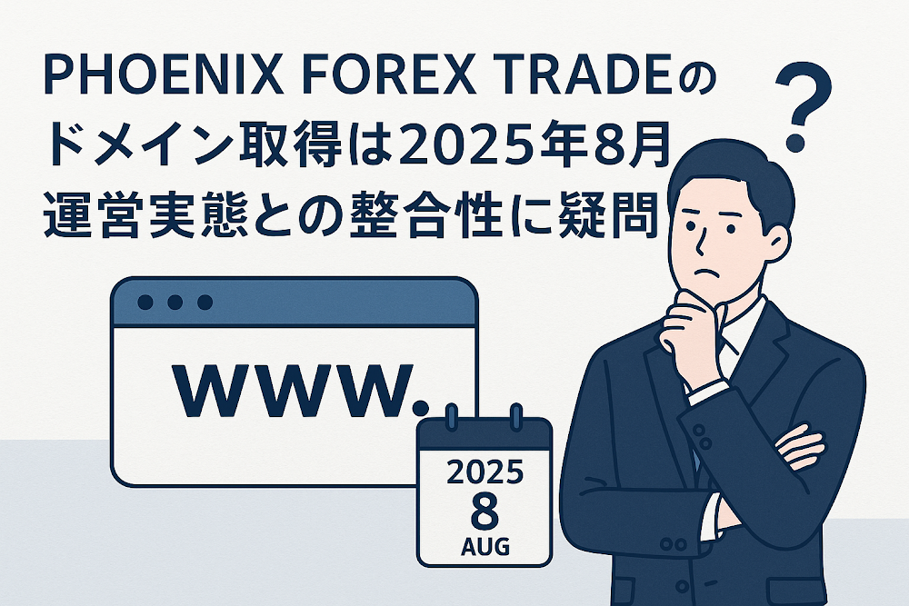 PHOENIX FOREX TRADEのドメイン取得は2025年8月　運営実態との整合性に疑問