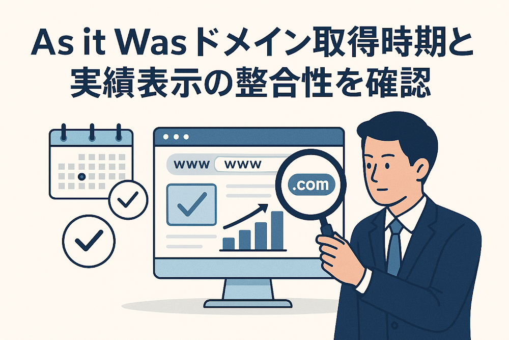 As it Wasドメイン取得時期と実績表示の整合性を確認