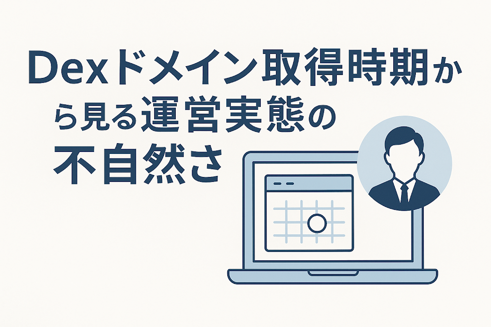 Dexドメイン取得時期から見る運営実態の不自然さ