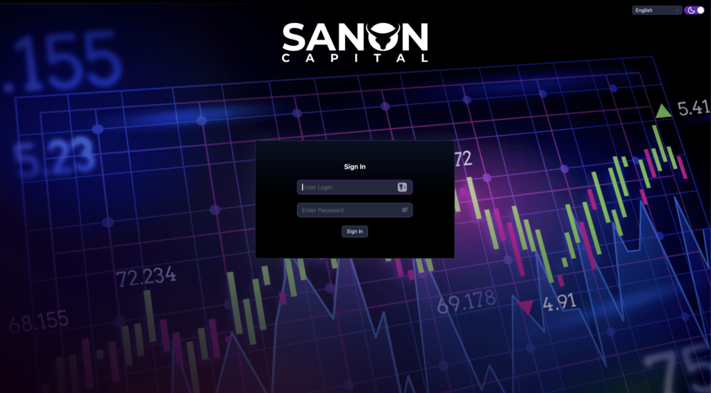 SANON CAPITALサイトログイン画面