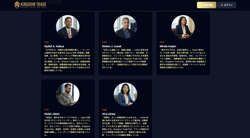 KINGDOM TRADE経営陣