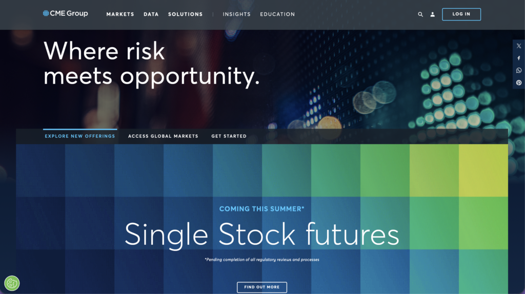 正規CME Groupトップページ
