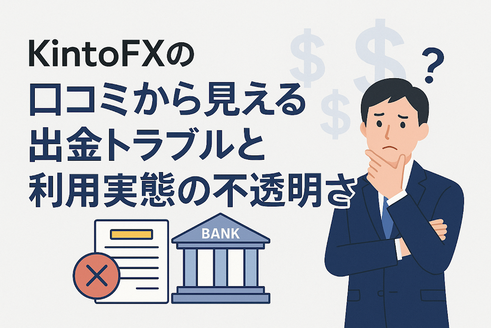 KintoFXの口コミから見える出金トラブルと利用実態の不透明さ