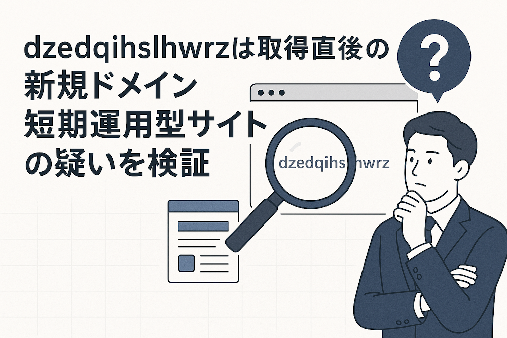 dzedqihslhwrzは取得直後の新規ドメイン　短期運用型サイトの疑いを検証