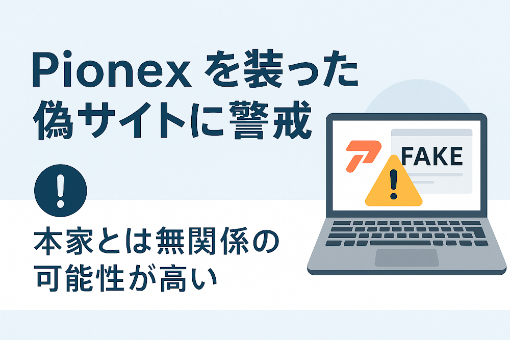 Pionexを装った偽サイトに警戒　本家とは無関係の可能性が高い