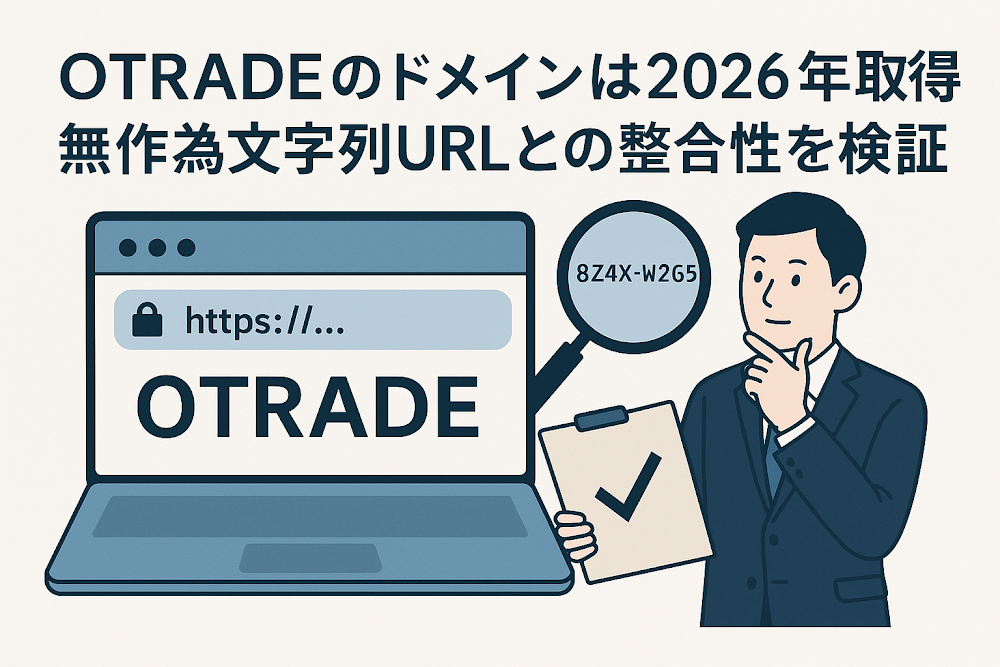 OTRADEのドメインは2026年取得 無作為文字列URLとの整合性を検証