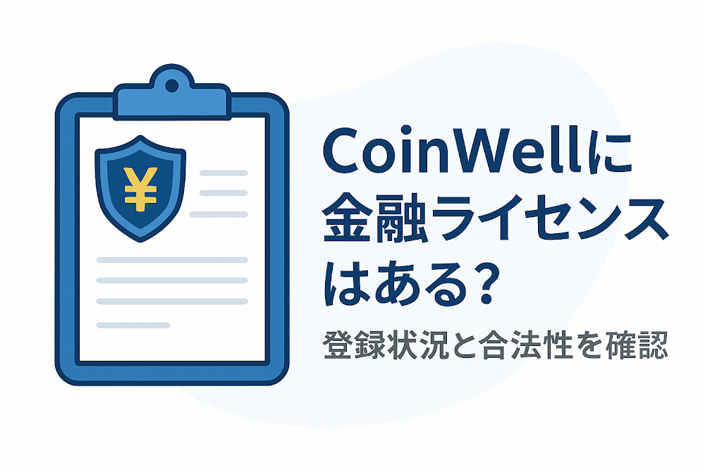 CoinWellに金融ライセンスはある？登録状況と合法性を確認