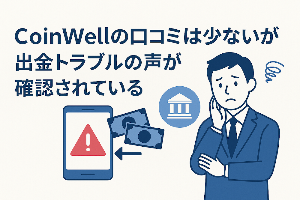 CoinWellの口コミは少ないが出金トラブルの声が確認されている