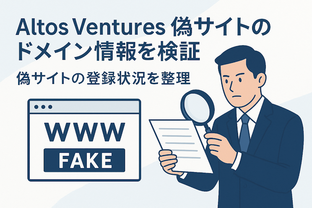 Altos Ventures偽サイトのドメイン情報を検証 偽サイトの登録状況を整理