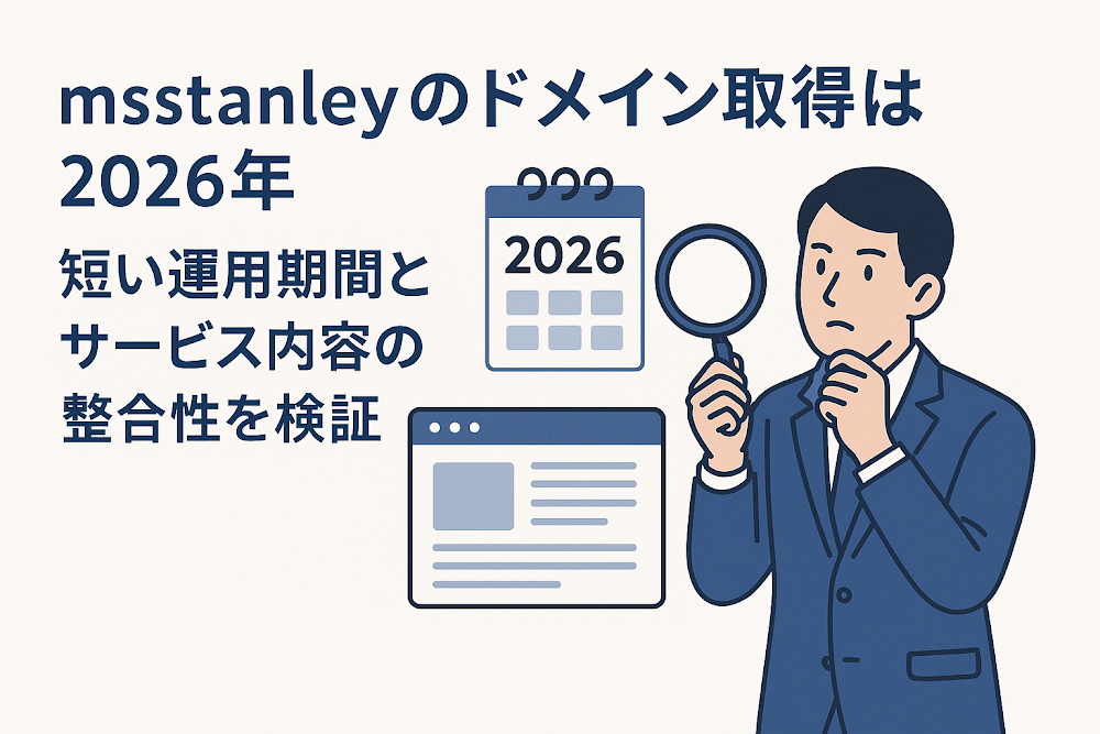 msstanleyのドメイン取得は2026年　短い運用期間とサービス内容の整合性を検証