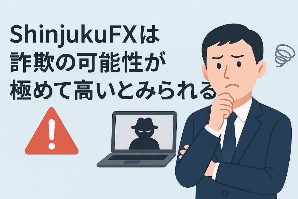 ShinjukuFXは詐欺の可能性が極めて高いとみられる