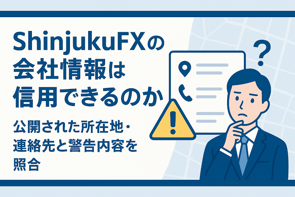 ShinjukuFXの会社情報は信用できるのか　公開された所在地・連絡先と警告内容を照合