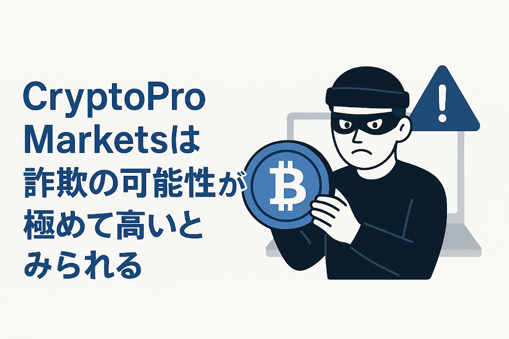 CryptoPro Marketsは詐欺の可能性が極めて高いとみられる