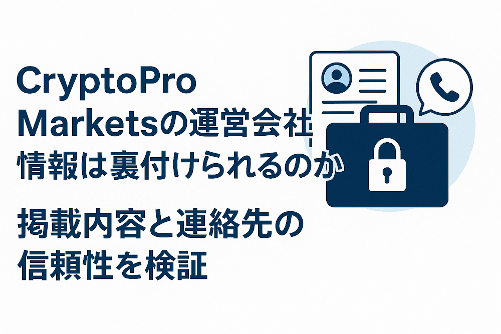 CryptoPro Marketsの運営会社情報は裏付けられるのか　掲載内容と連絡先の信頼性を検証