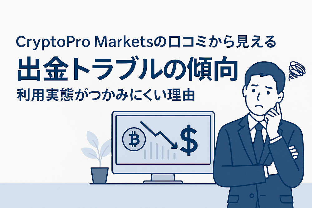 CryptoPro Marketsの口コミから見える出金トラブルの傾向　利用実態がつかみにくい理由