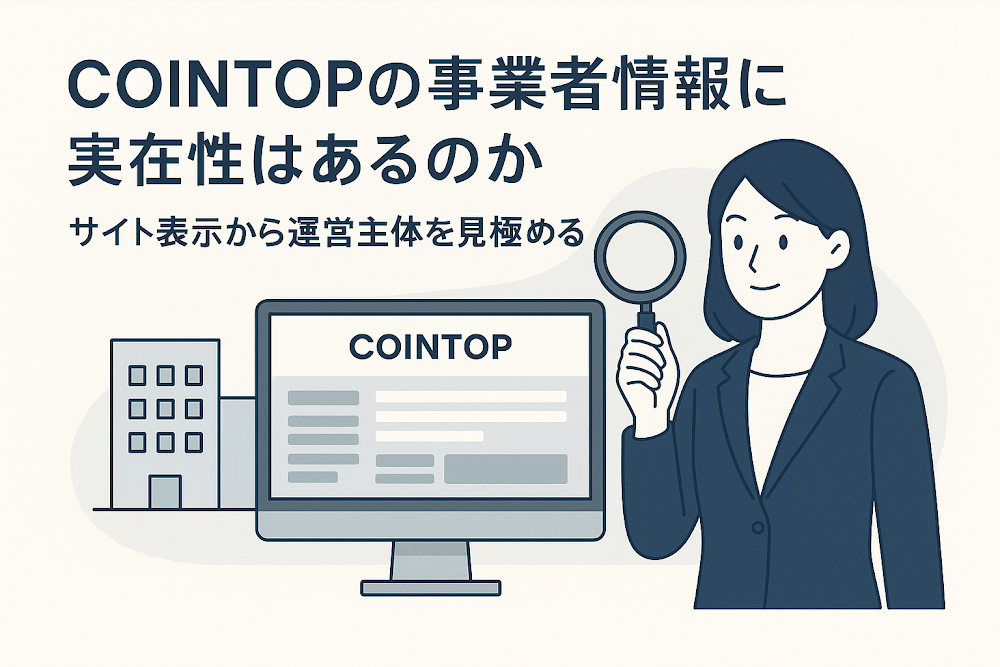 COINTOPの事業者情報に実在性はあるのか　サイト表示から運営主体を見極める