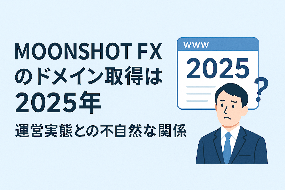 MOONSHOT FXのドメイン取得は2025年　運営実態との不自然な関係