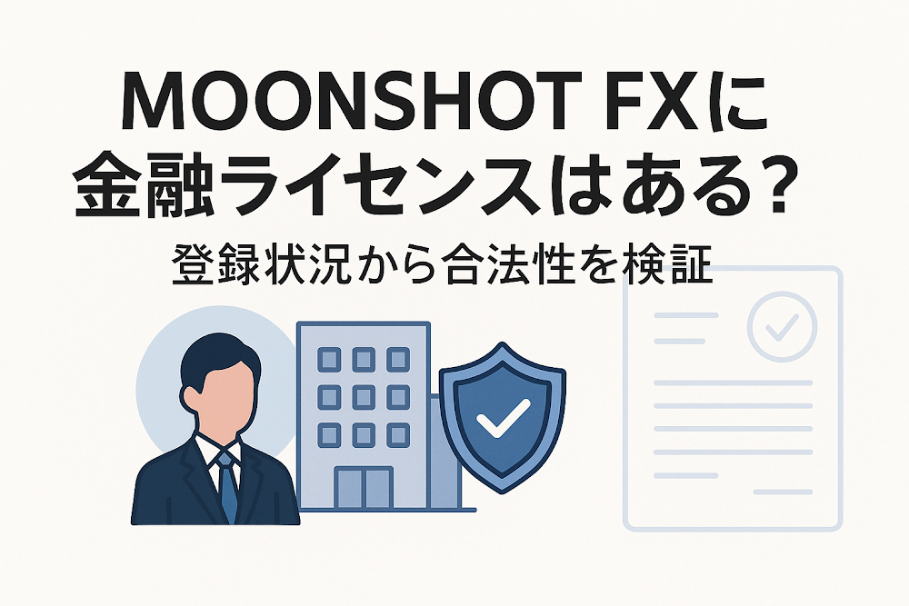 MOONSHOT FXに金融ライセンスはある？登録状況から合法性を検証
