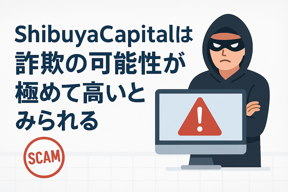ShibuyaCapitalは詐欺の可能性が極めて高いとみられる