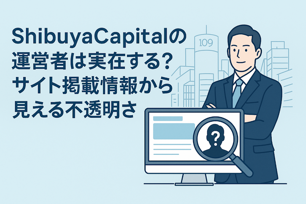 ShibuyaCapitalの運営者は実在する?サイト掲載情報から見える不透明さ