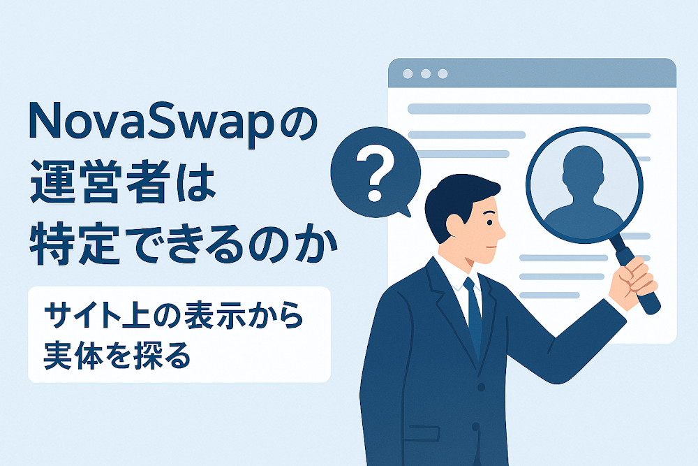 NovaSwapの運営者は特定できるのか　サイト上の表示から実体を探る