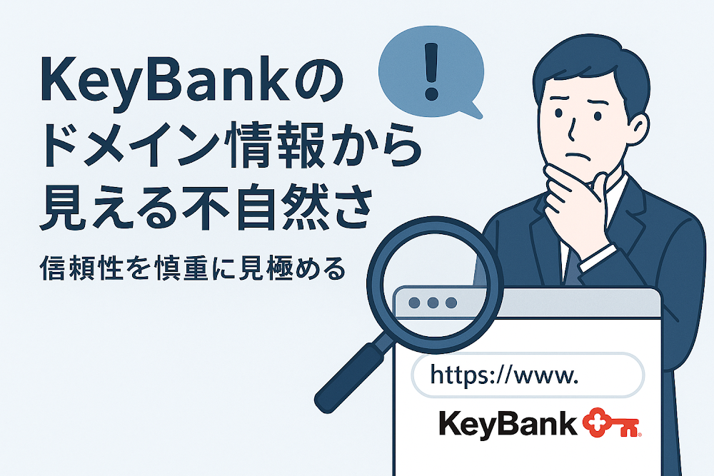 KeyBankのドメイン情報から見える不自然さ　信頼性を慎重に見極める