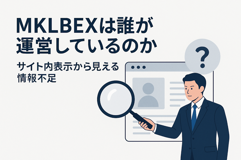 MKLBEXは誰が運営しているのか　サイト内表示から見える情報不足