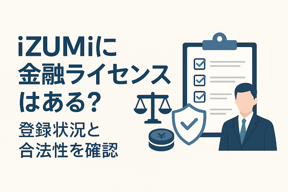 iZUMiに金融ライセンスはある?登録状況と合法性を確認