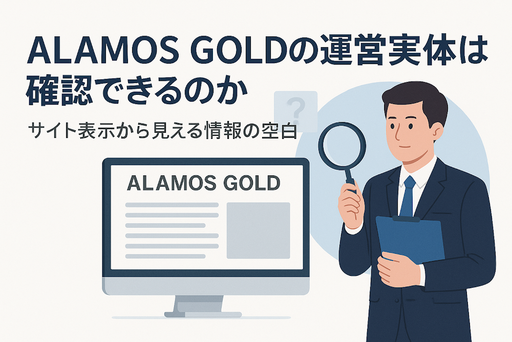 ALAMOS GOLDの運営実体は確認できるのか サイト表示から見える情報の空白