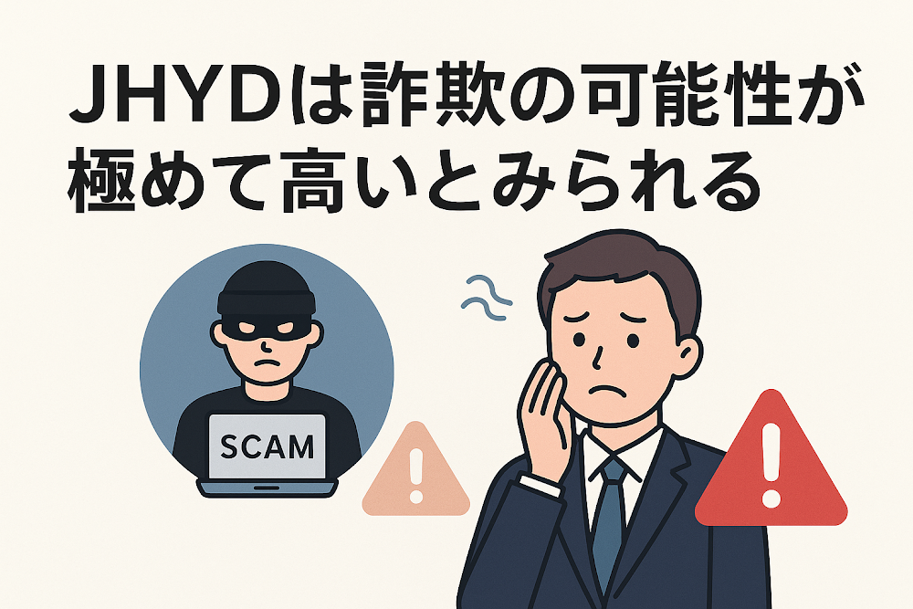 JHYDは詐欺の可能性が極めて高いとみられる