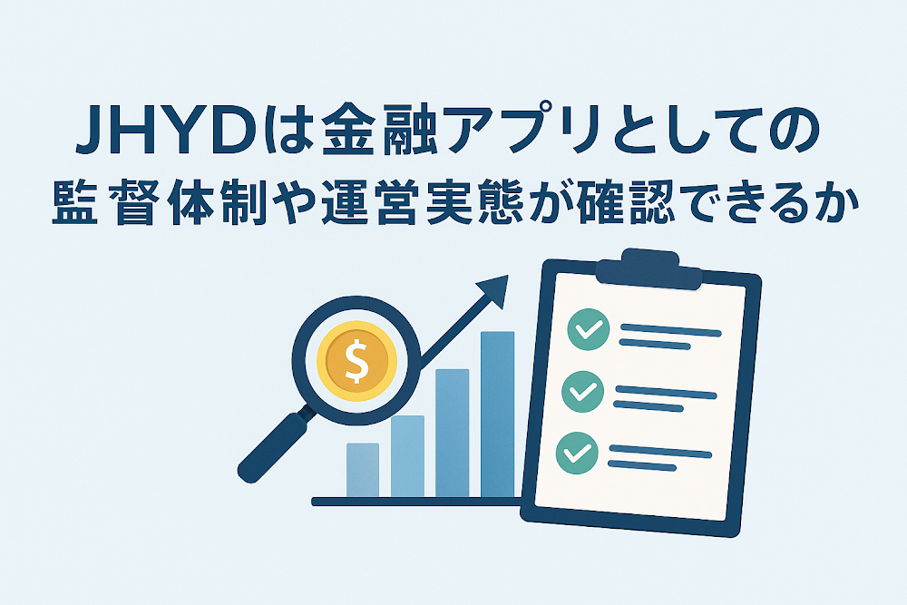 JHYDは金融アプリとしての監督体制や運営実態が確認できるか