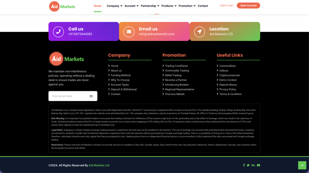 Aid Marketsサイト住所・連絡先など