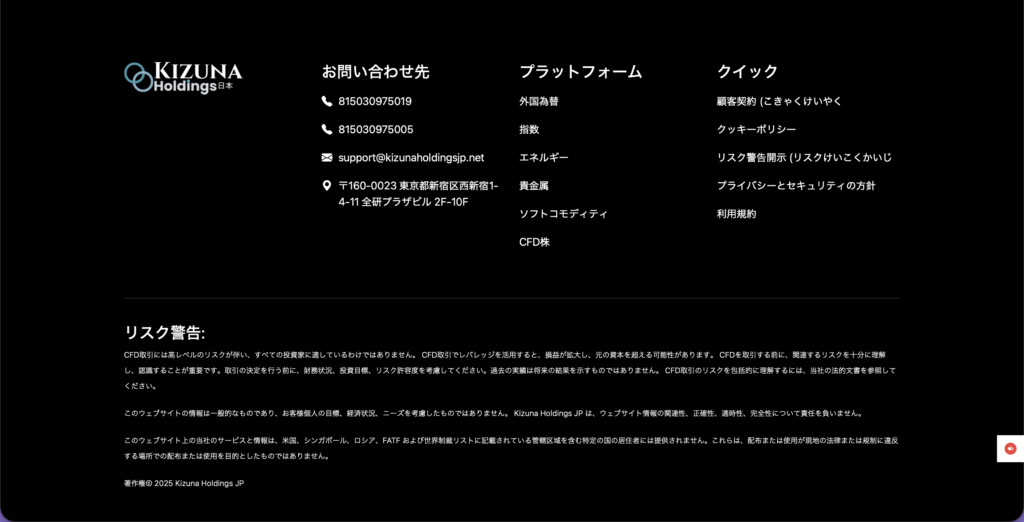 Kizuna Holdingsのサイト運営情報