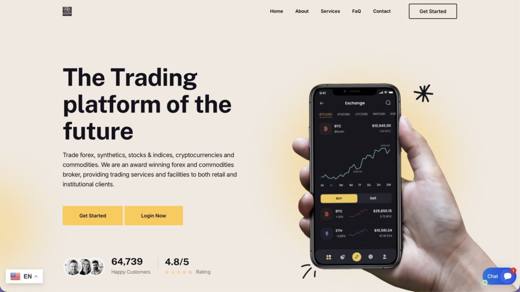 Spartaxtradeのサイトトップページ