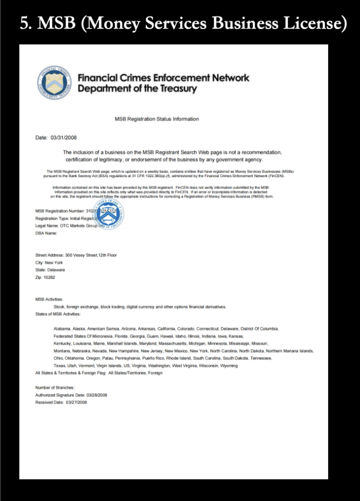 OTC Marketsサイト掲載MSB画像