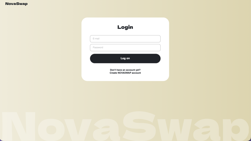 NovaSwapのサイトトップページ