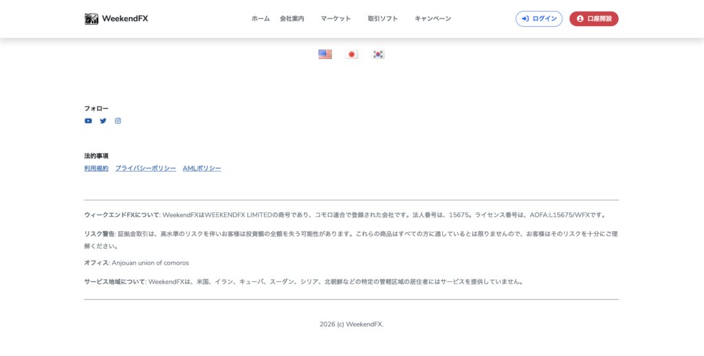 WeekendFXサイト情報など