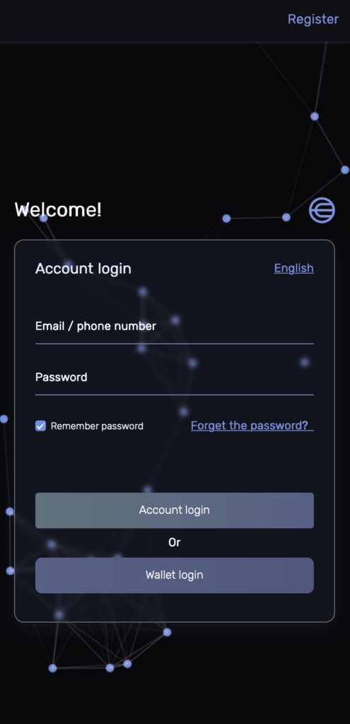 GFDcoinサイトログイン画面