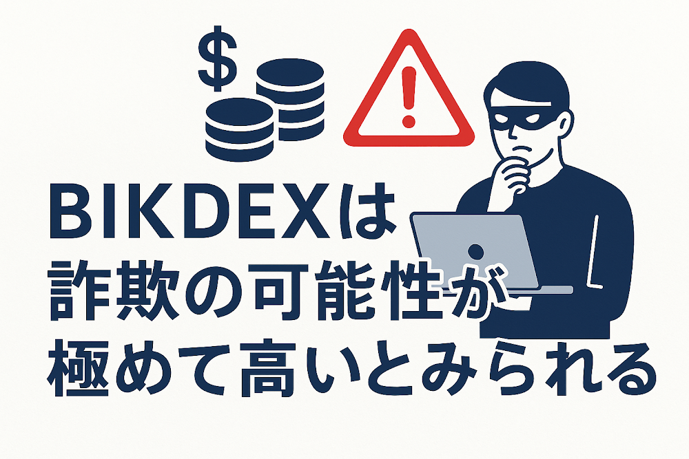 BIKDEXは詐欺の可能性が極めて高いとみられる