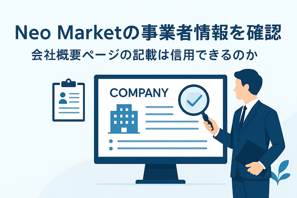 Neo Marketの事業者情報を確認　会社概要ページの記載は信用できるのか